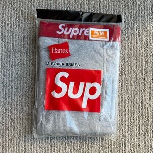 Hanes Supreme Gray Boxer Briefs - 2 Pack